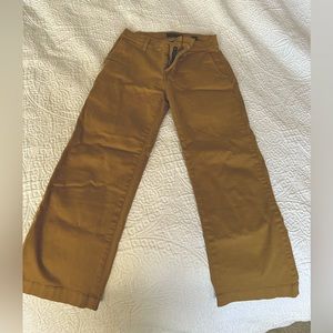 Mid rise- crop wide leg mustard pants